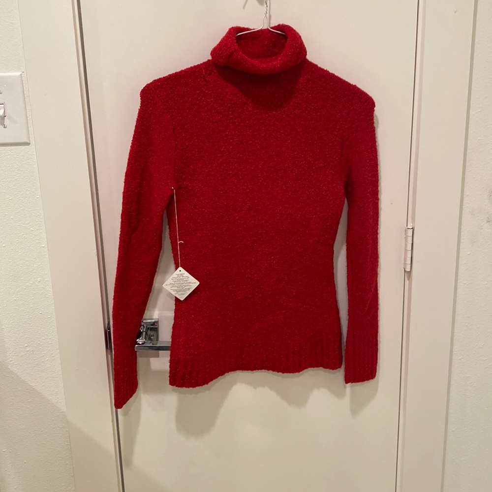 Red Turtle neck.